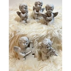 Set of Five Small vintage Cherubs